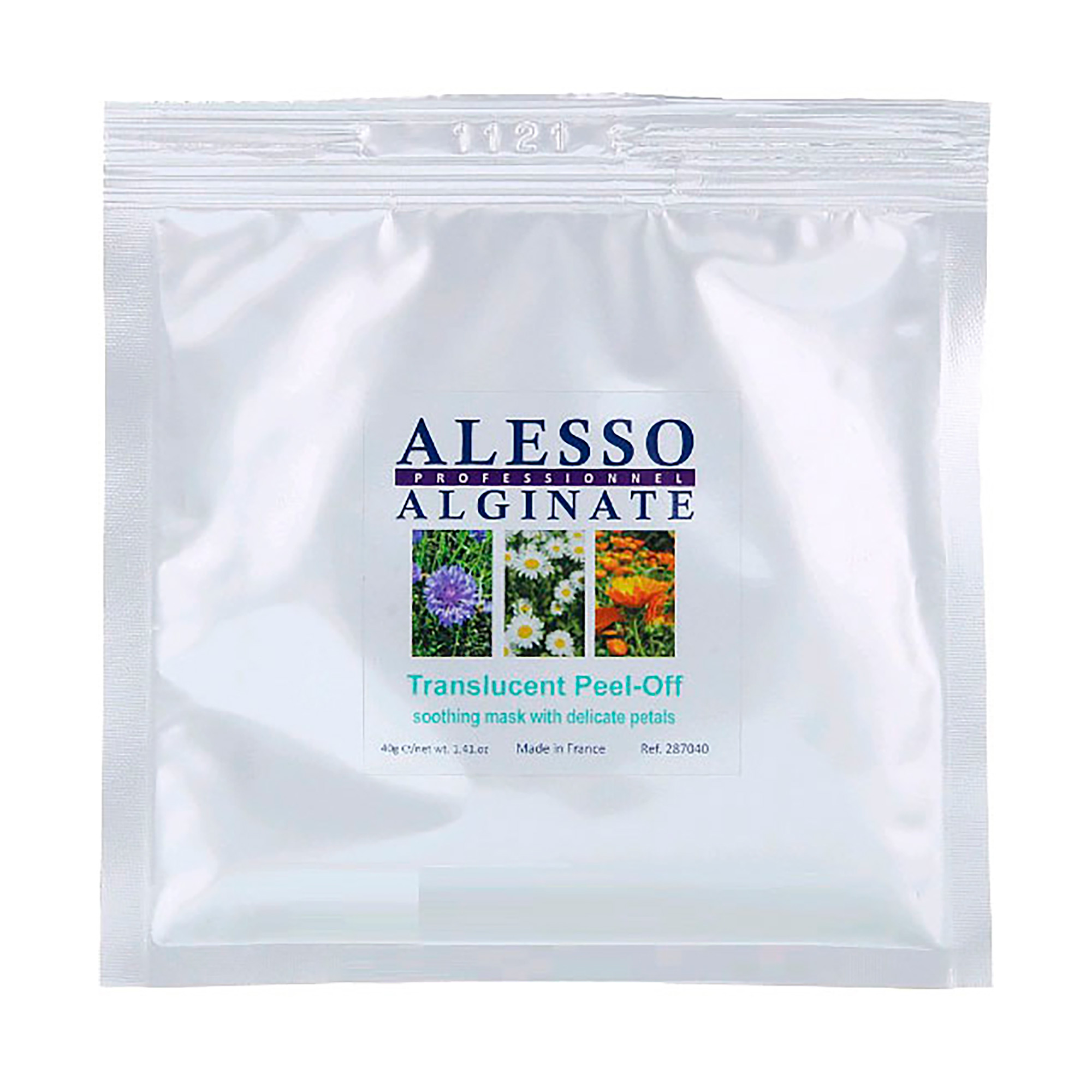 Заспокійлива альгінатна маска для обличчя Alesso Professionnel Calming Mask Flower Petals Translucent Face Mask з ніжними пелюстками, 40 г