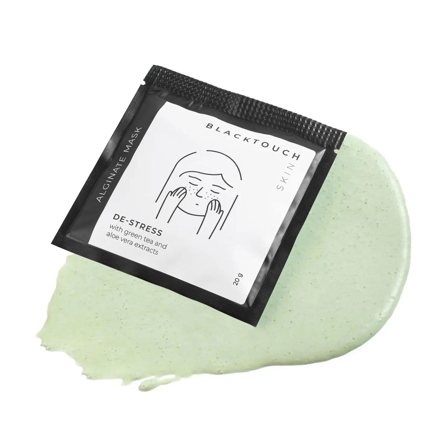 Заспокійлива альгінатна маска для обличчя BlackTouch Smart Alginate Mask з екстрактом зеленого чаю та алое вера, 20 г